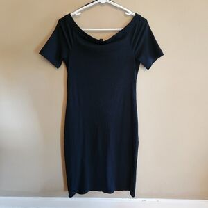 Black wide neck midi Women's Dress sz M